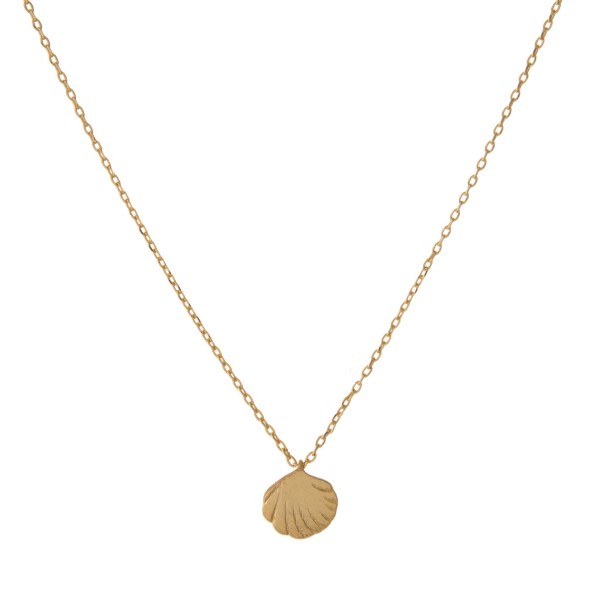 Wholesale dainty gold necklace seashell pendant