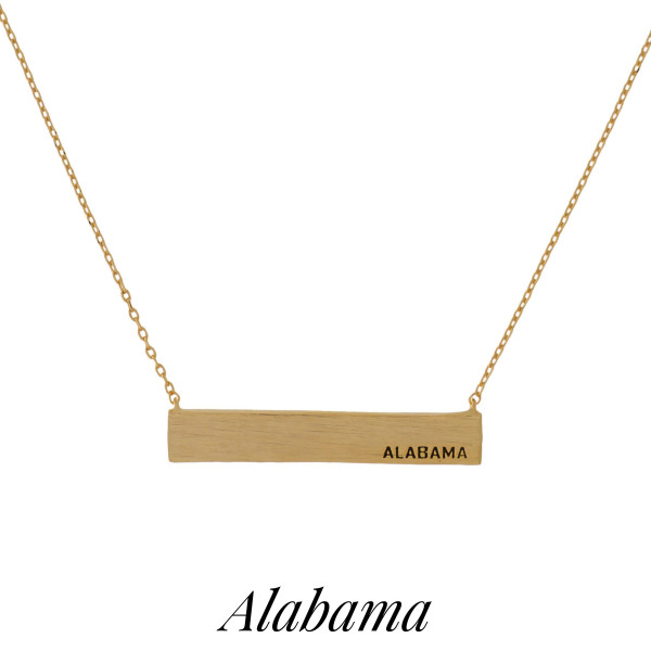 Wholesale dainty necklace bar pendant stamped state