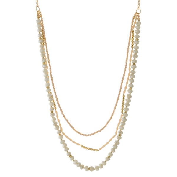 Wholesale gold necklace layers faceted beads