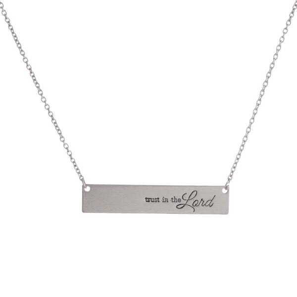Wholesale dainty metal necklace bar pendant stamped encouraging message