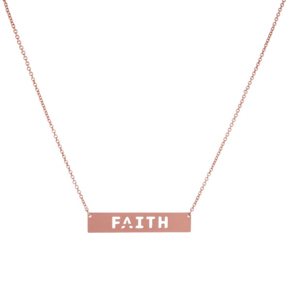 Wholesale dainty necklace bar pendant encouraging message cutout
