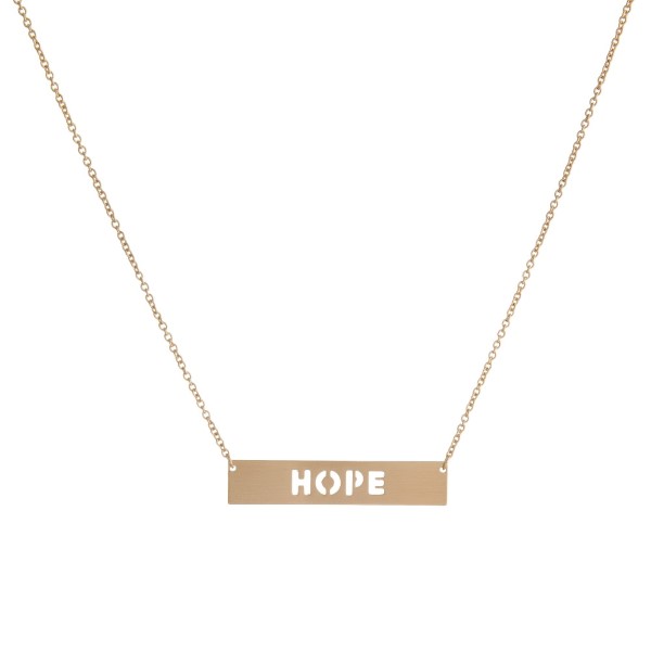 Wholesale dainty necklace bar pendant encouraging message cutout