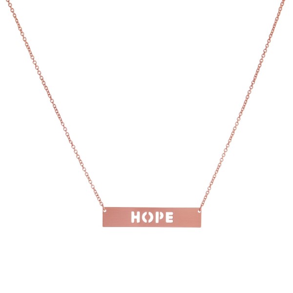 Wholesale dainty necklace bar pendant encouraging message cutout