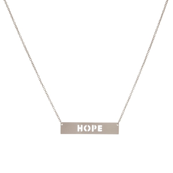 Wholesale dainty necklace bar pendant encouraging message cutout
