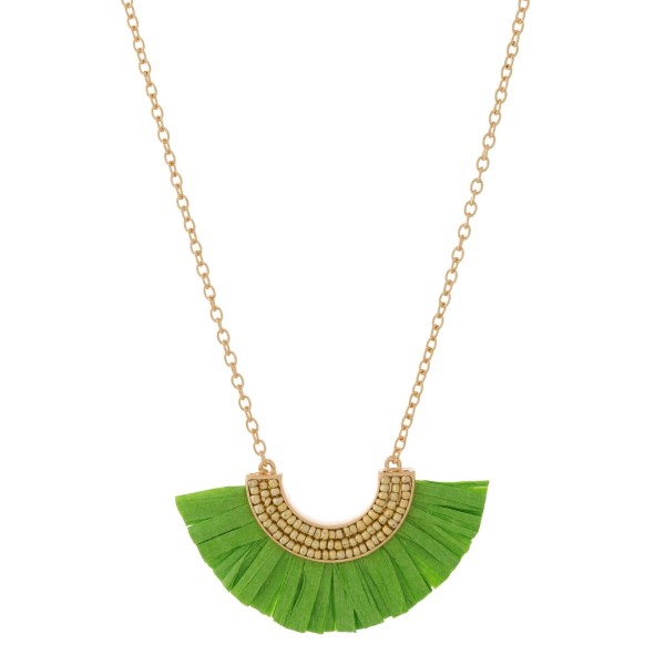 Wholesale gold necklace beaded rafia accent