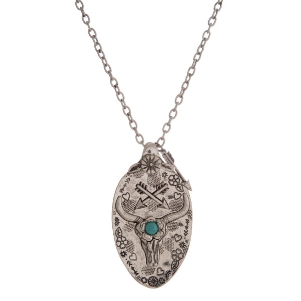 Wholesale long silver necklace spoon pendant