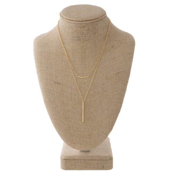Wholesale dainty layered necklace bar pendant