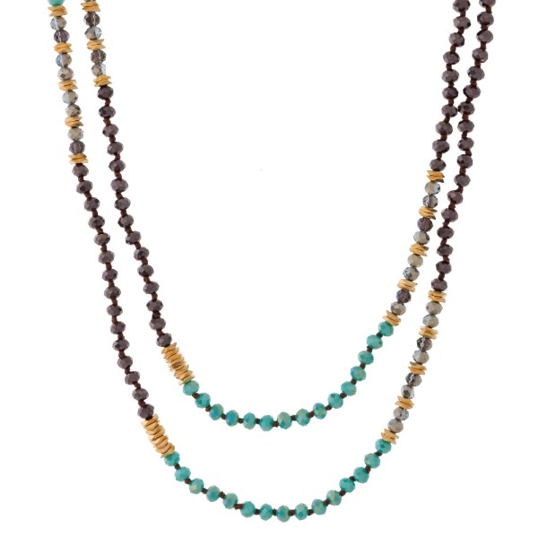 Wholesale long faceted beaded necklace