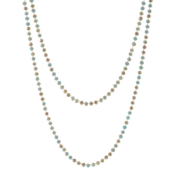Wholesale gold toned long beaded necklace long