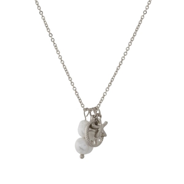 Wholesale metal necklace sea life pearl pendants