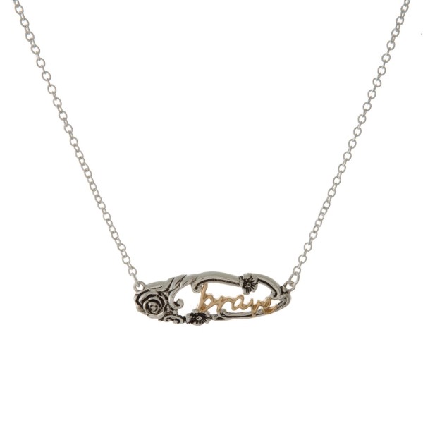 Wholesale two metal necklace encouraging message