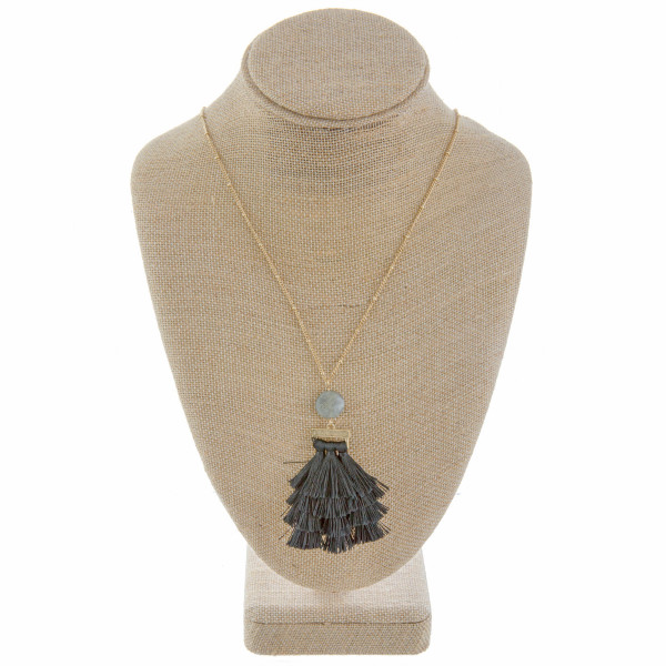 Wholesale gorgeous long metal necklace tassel pendant Approximate tassel