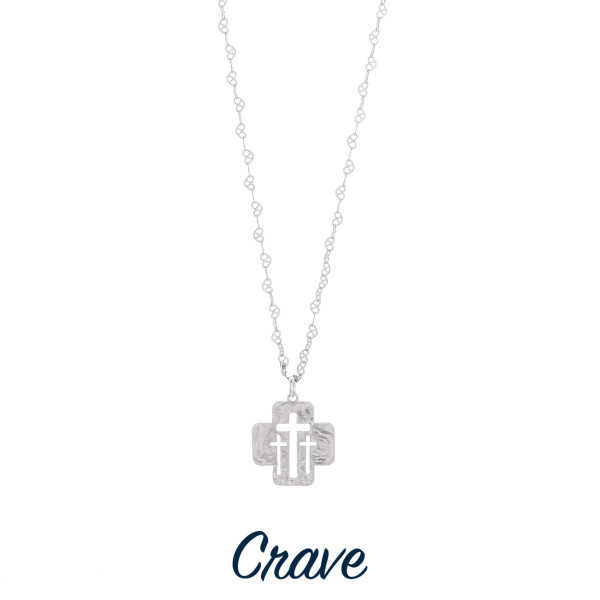 Wholesale gorgeous short necklace cut out triple cross pendant Approximate penda