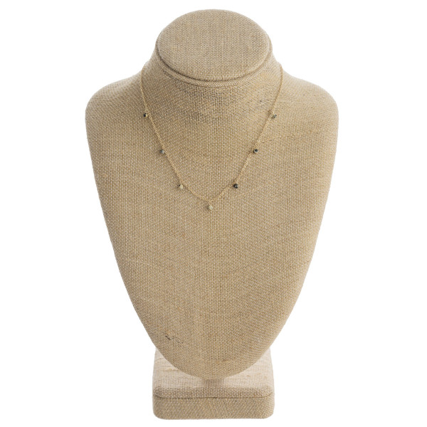 Wholesale dainty metal necklace beaded accents
