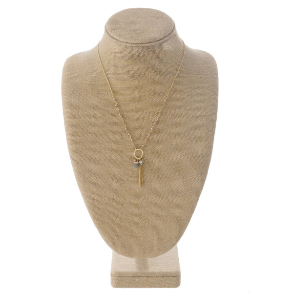Wholesale dainty curb chain necklace faceted bead details charm pendant chain in