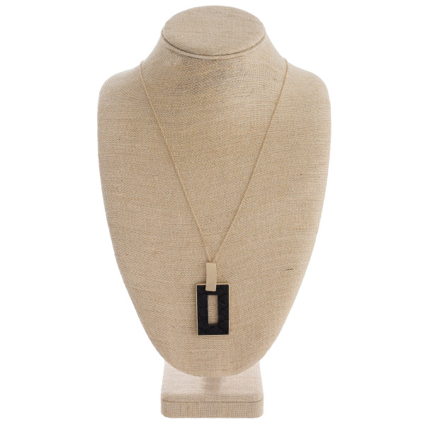 Wholesale fur faux leather snakeskin metal square encased pendant Pendant overal