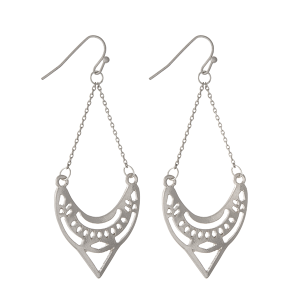 Wholesale burnished silver laser cut earrings