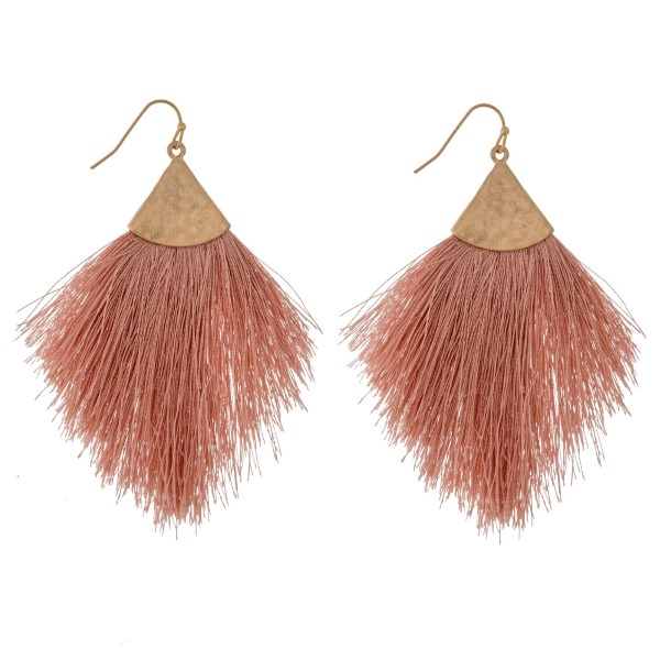 Wholesale long drop earrings tassel details gold metal accents