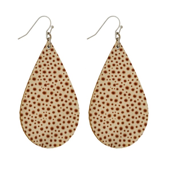 Wholesale silver fishhook earrings faux leather teardrop