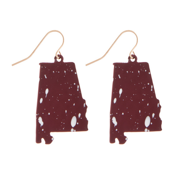 Wholesale fishhook earrings splatter painted state