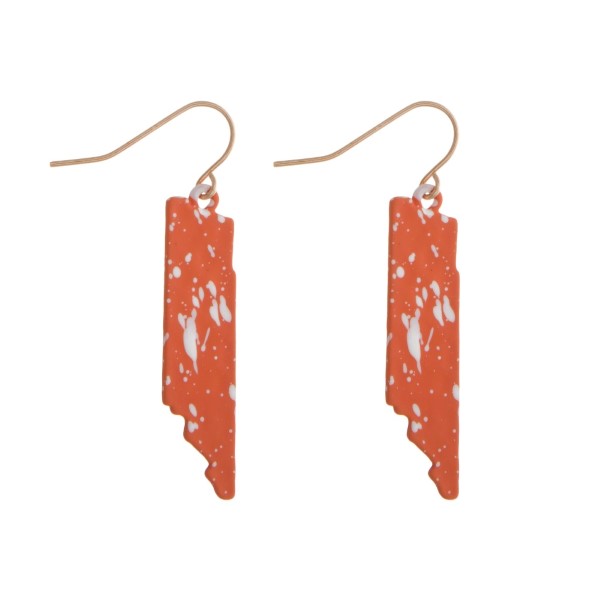 Wholesale fishhook earrings splatter painted state