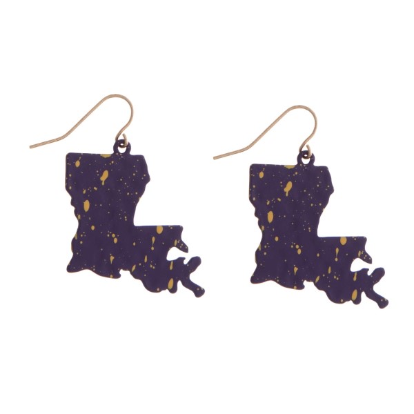 Wholesale fishhook earrings splatter painted state