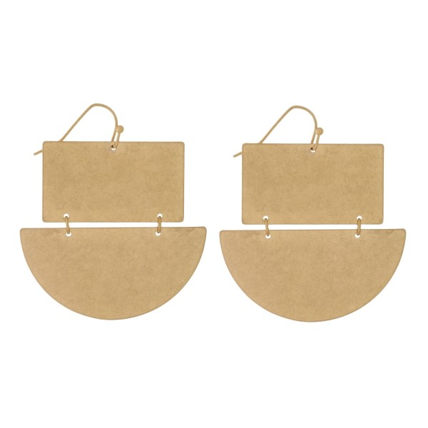 Wholesale metal fishhook statement earrings geometric shapes