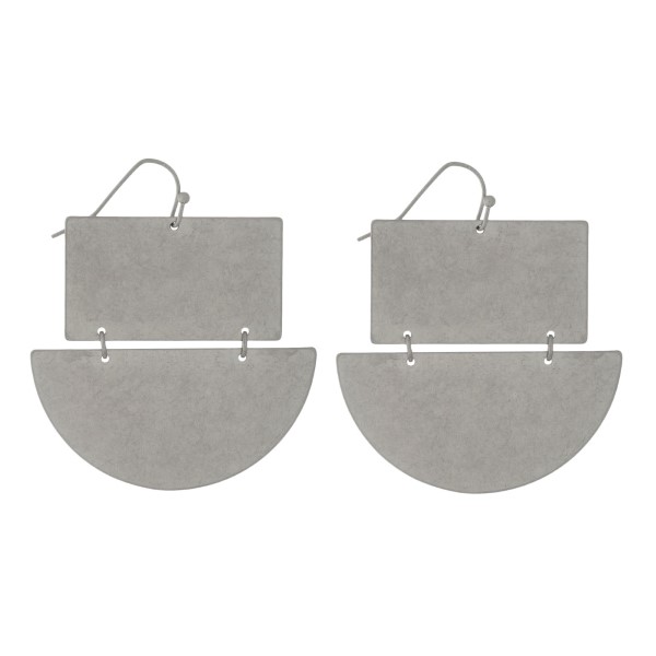 Wholesale metal fishhook statement earrings geometric shapes