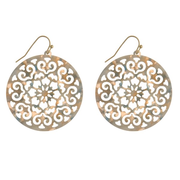 Wholesale gold fishhook filigree acetate earring diameter