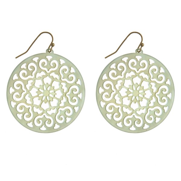 Wholesale gold fishhook filigree acetate earring diameter