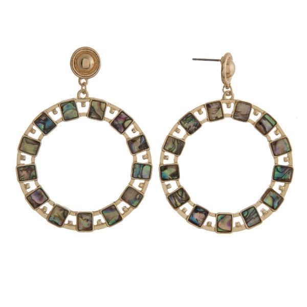 Wholesale metal post earring natural stone accent