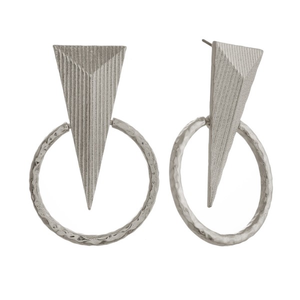 Wholesale metal post earring hammered circle
