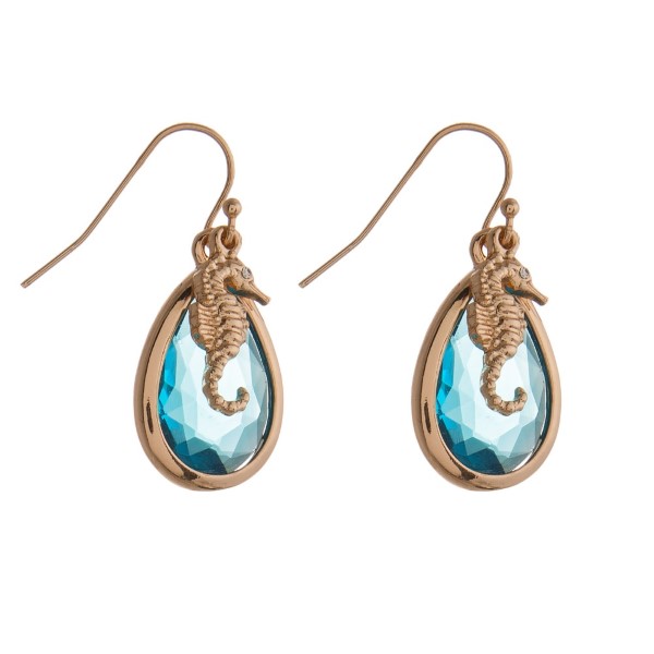 Wholesale gold fishhook earring sea life charm