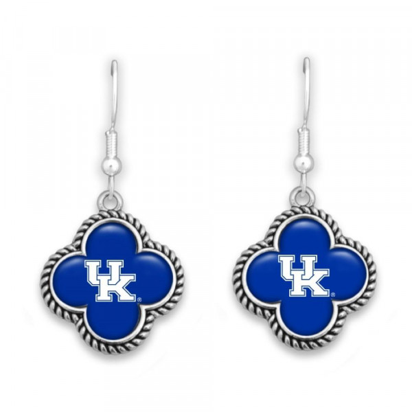 Wholesale officially licensed silver fishhook earring clover university logo