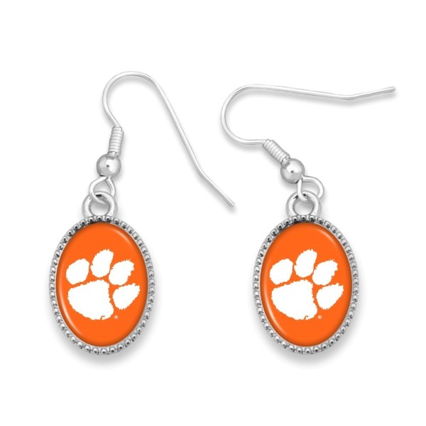 Wholesale officially licensed silver fishhook earring collegiate logo