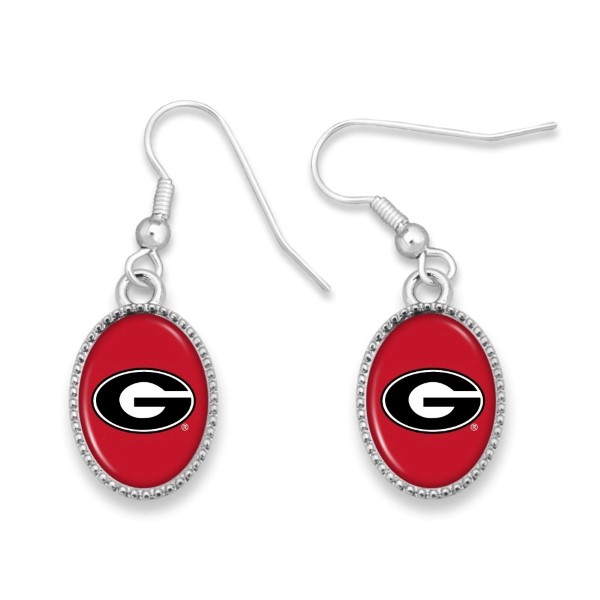 Wholesale officially licensed silver fishhook earring collegiate logo