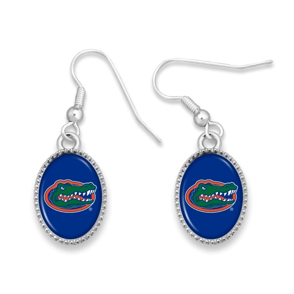 Wholesale officially licensed silver fishhook earring collegiate logo