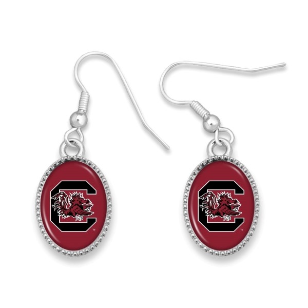 Wholesale officially licensed silver fishhook earring collegiate logo