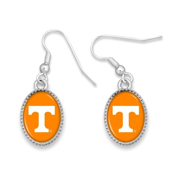 Wholesale officially licensed silver fishhook earring collegiate logo