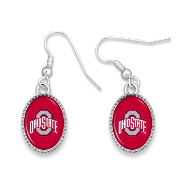 Wholesale officially licensed silver fishhook earring collegiate logo