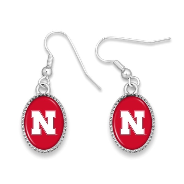 Wholesale officially licensed silver fishhook earring collegiate logo