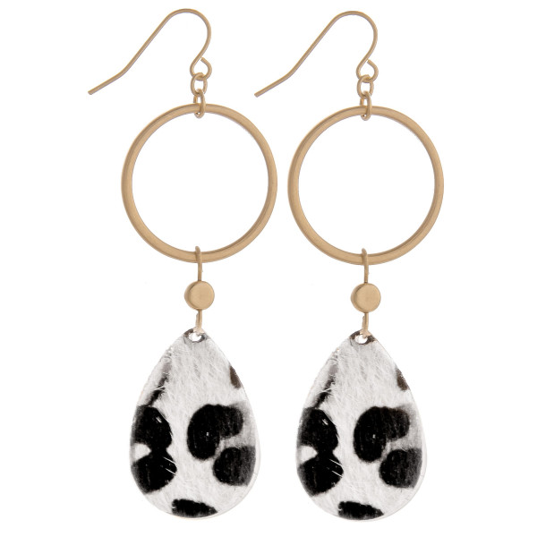 Wholesale gorgeous hoop teardrop animal print earrings Approximate