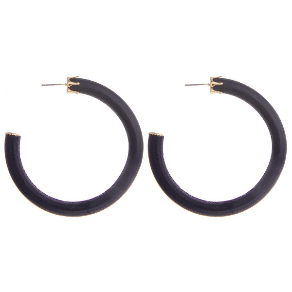 Wholesale enjoy thick wooded hoop earrings Approximate diameter