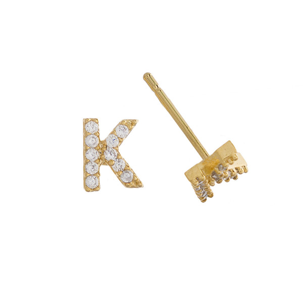 Wholesale gorgeous gold dipped initial stud earrings Approximate