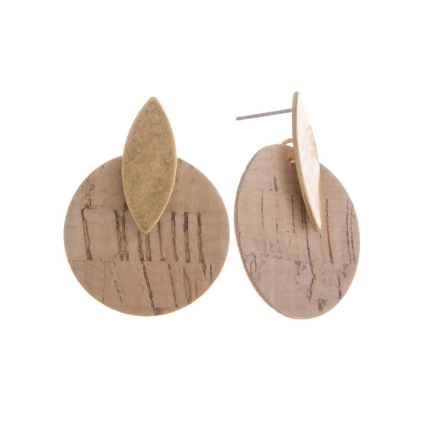 Wholesale short cork earrings gold post Approximate