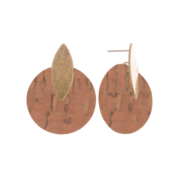 Wholesale short cork earrings gold post Approximate