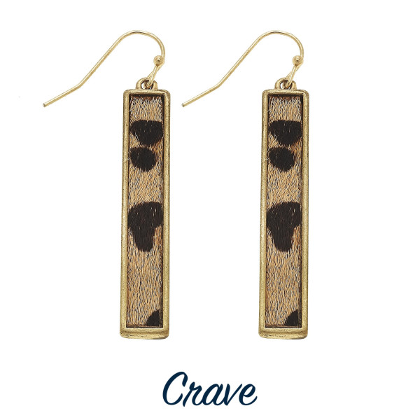Wholesale leopard print vertical bar earrings long