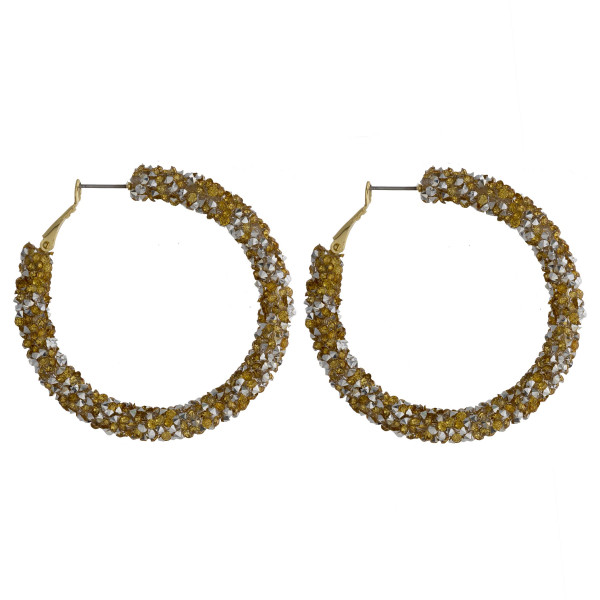 Wholesale large hoop earrings gold silver rhinestones diameter