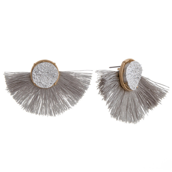 Wholesale tassel earrings druzy stones accents