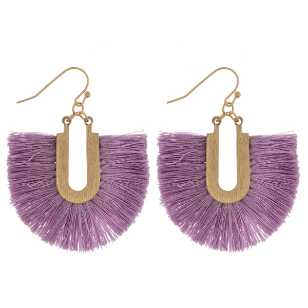 Wholesale gold fishhook earring fanned tassel
